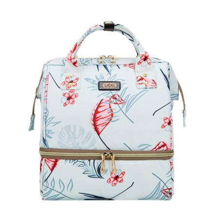 Bleieposer Mommy Bag Bærbar ryggsekk Vanntett isolert lunsjpose Leaf printing