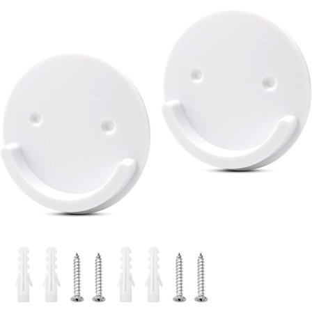 2 st Duschdraperi Stångfästen Universal Väggfästen för Duschdraperi Stång (Runda, Vita)