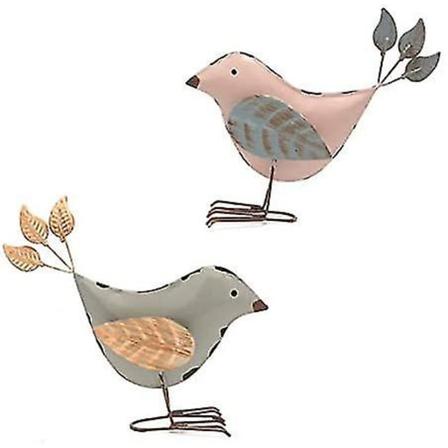 Smådjur Statyer Heminredning Modern Stil Fåglar Dekorativa Prydnader För Vardagsrum, Sovrum, Kontorsskrivbord, Skåp (stor Svart 2st) 2Pcs Metal Birds