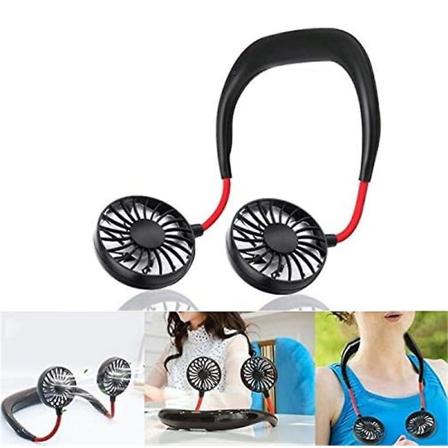 Bärbar nackfläkt Uppladdningsbar personlig handfri fläkt Mini USB bärbar nackband Sportfläkt black