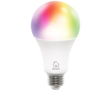 Deltaco-SMART HOME LED LAMP, RGB, E27, A60, 9W-Dimbar smart LED-pære med RGB-farger-Smart home-Glødepærer
