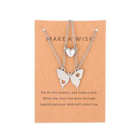 Magnetiska Matchande Halsband För Par 2-pack Silver