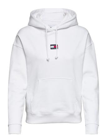 Tjw Tommy Center Badge Hoodie Hoodie Vit Tommy Jeans