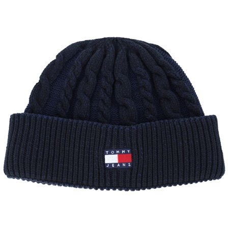 Tommy Hilfiger - Schwarz knit Mütze - Tjm Heritage Cable Beanie Black Cuff @ Hatstore