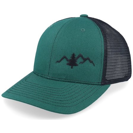 Wild Spirit - Grønn trucker Caps - Mountain Pine Tree Light Forest/Black Trucker @ Hatstore