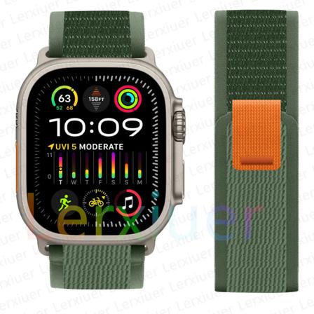 Trail loop rem för Apple Watch Ultra 2 band 49mm 44mm 45mm 40mm 41mm 38mm 42mm 45 44 mm armband iWatch series 8 9 7 6 5 3 se army green 38 40 41mm