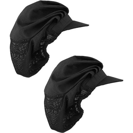 2 stk. kokkehue køkken bager madlavning kokkehue sort madhåndtering hårnet til kvinder mænd med skygge