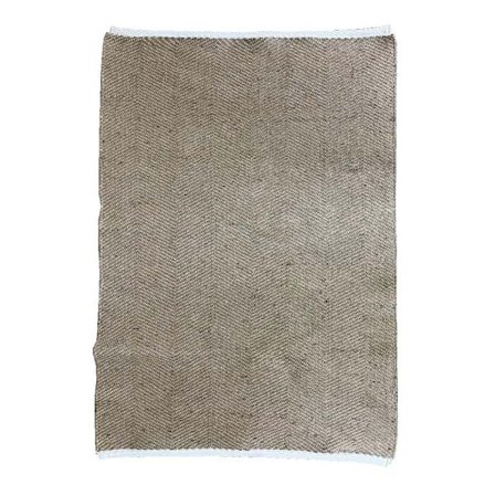 Jute bomuldstæppe til hallen, 70x140cm, beige/hvid