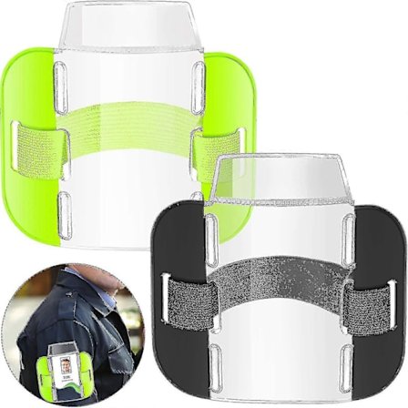 2 stk. Armmerkeholder Armbånd ID-kort Lisensmerkeholder med justerbar stropp for sikkerhetspersonell i nødsituasjoner - Excellence