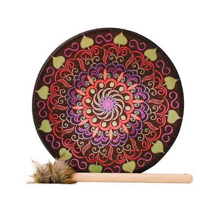 Håndtromme 10 Tommer til Meditation og Yoga - Uddannelsesmæssige Musikinstrumenter med Fint Boheme-Mønster [DmS]