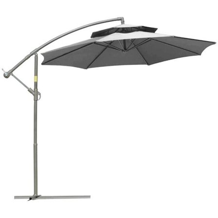 Rootz Cantilever Paraply - Parasol Cantilever - Parasol - Paraply - Solbeskyttelse - Med Dobbelttag - Polyester/stål - Lysegrå