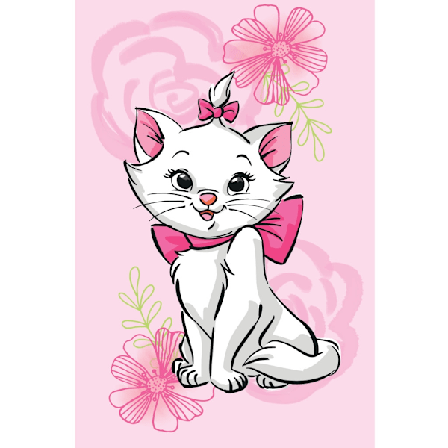 Disney Marie rosa blomma katt fleecefilt 100x150 cm