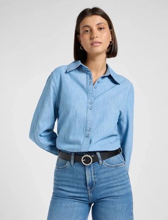 Lee Jeans Balloon Sleeve Shirt - Blue - L