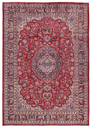 Oriental Mashad Rug 240X338 Dark Red/Red Wool, Persia