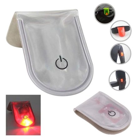 Clip On Lampe med Refleks Sikkerhetslys i Mørket Hvit