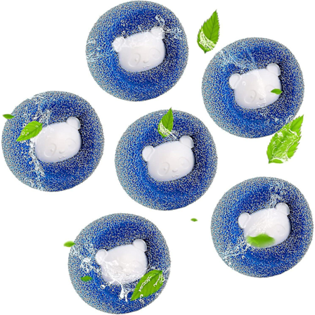 Pesukonepallot, Pesukoneen Karvanpoistopallot, Poistaa Lemmikkieläinten Karvat Ja Nukkaa, Vähentää Solmuja. (6 Kpl) (sininen)