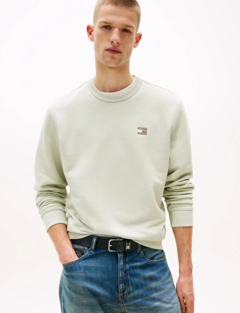 Tommy Jeans Tjm Reg Badge Crew Ext - White - XXL