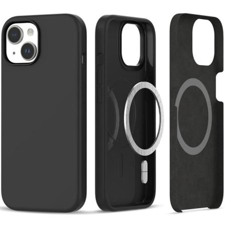 Gummibelagt Minimalistisk MagSafe-deksel iPhone 15 - Svart Black