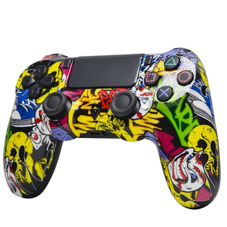 Trådløs håndkontroller kompatibel med PS4/Slim/Pro med dobbel vibrasjon/6-akset bevegelsessensor/lydfunksjon