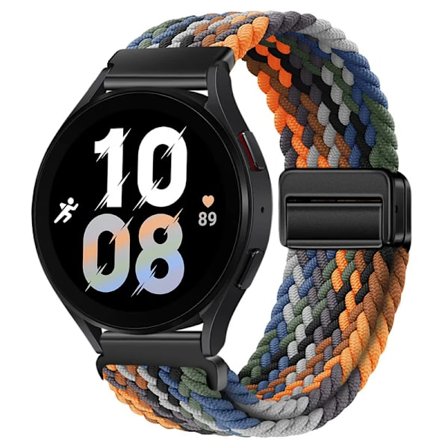 20mm 22mm Flätat Nylonarmband kompatibelt med Samsung Galaxy Watch 6 5 4 Magnetiskt Armbandsbälte Huawei Watch 4 Pro/GT3 Pro Amazfit GTR4 Band
