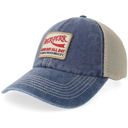 Berzerk - Azul trucker Gorra - Arm Day All Day Denim/Stone Vintage Washed Trucker @ Hatstore