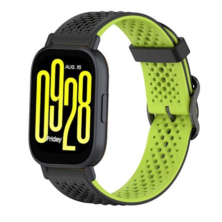 Armband för Xiaomi Redmi Watch 5 Active/watch 5 Lite 22mm Tvåfärgat silikonarmband (svart grön)