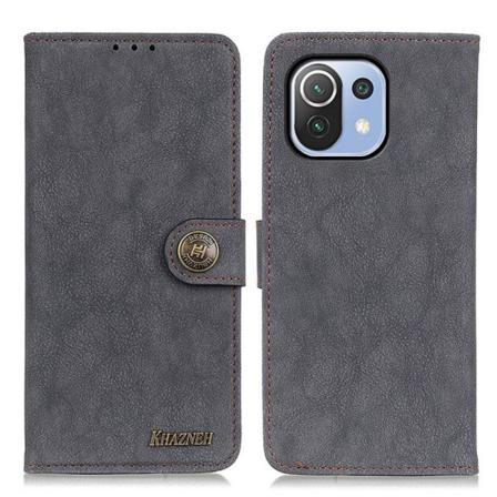 Xiaomi Mi 11 Lite - Khazneh Split Läder Fodral - Svart Black Svart