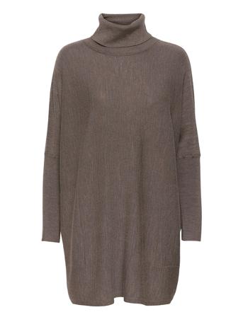 Merino Long Wide Turtleneck Brown Cathrine Hammel
