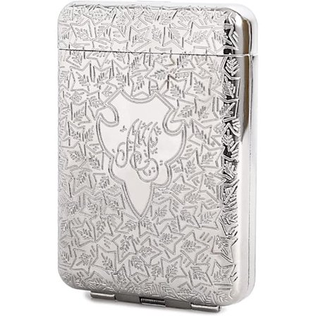 Metallfodral Vintage Multifunktionshållare Fodral - Bärfodral Peaky Blinders Box för kvinnor och män, rymmer 12, upp till 84 mm, silver