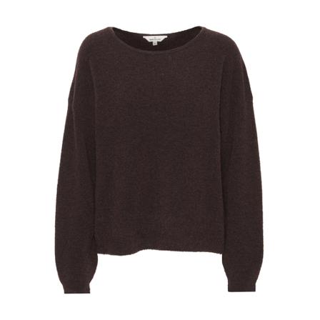 Basic Apparel Claudine Scoop Neck Brun, Dame Striktrøjer