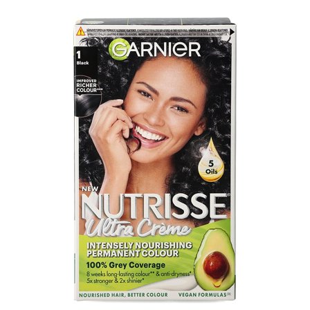 Garnier Nutrisse Ultra Créme 1.0 Black, Hår, Hårfarve, Permanent Hårfarve