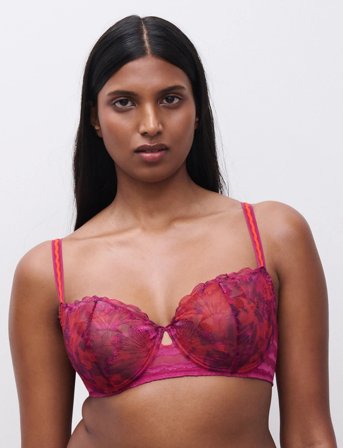 CHANTELLE Lily Underwire Half Cup Bra - Pink - E x 85