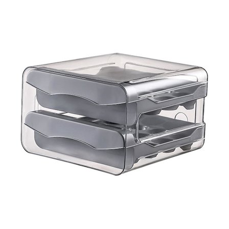32 Ruter Egg Holder, Husholdnings Egg Oppbevaringsboks For Kjøleskap, Transparent 2-lags Kylling Oppbevaringsbeholder