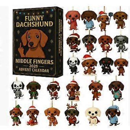 Gravhund Julekalender Blind Box Juletræsdekoration Akrylvedhæng