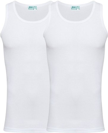 JBS Singlet Organic Cotton 2-pak Hvid S, Tøj & Bolig, Herreundertøj, Herreundertrøjer