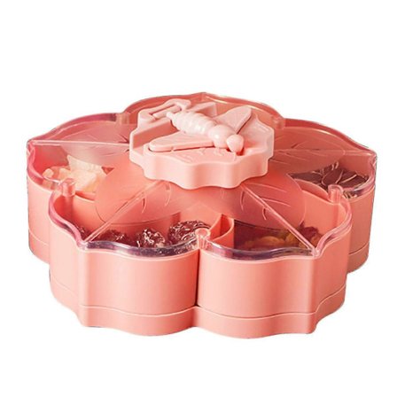 Roterande snackbricka kreativ blomformad förvaringslåda för frukt, nötter och godis