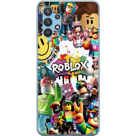 Kompatibelt Mobilskal till Samsung Samsung Galaxy A32 5G Roblox graffiti-kollage med färgglada karaktärer, livliga mönster och energiska element i