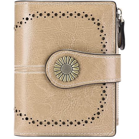 Khaki - Naisten lompakko Nahkainen kolikkopussi Naisten lyhyt korttihol