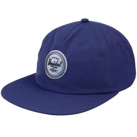Herschel - Scout Rubber Patch Peacoat Wrinkled Strapback Snapback Blue Cap - @ Hatstore