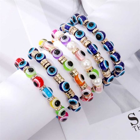 Mode Evil Eye Crystal Armband Kedja Justerbar