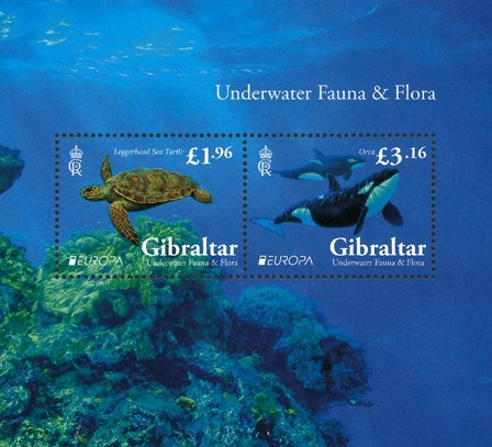 Gibraltar - EUROPA 2024 Undervandsfauna og flora - Postfrisk miniark