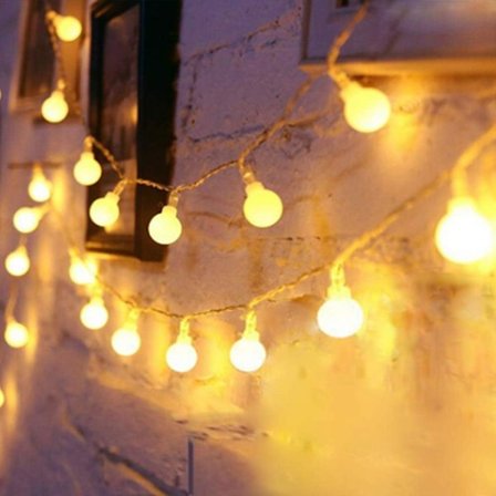 Globe String Lights Batteridrevet Varm Hvid ,Vandtæt 2 Pak 19.7FT 40 LED Globe Fairy String Light 8 Tilstande med Fjernbetjening, til Hjem, Fest