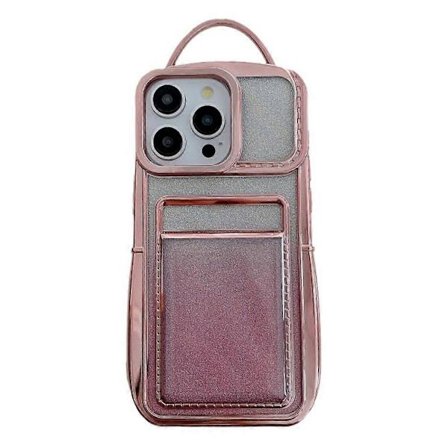 Glitter Kort Holder Blød TPU Telefon Cover til iPhone 15 Pro