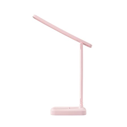LED Sammenleggbar Bordlampe USB-Lading Øyebeskyttelse Skrivebordslampe Berøringskontroll for Soverom Kontor Studierom Sakura Rosa (Oppladbar)