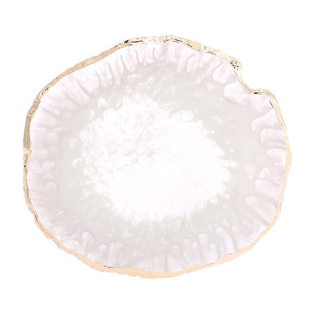 Neglekunst Palette i Resin Stone - Farvebakke til Maling og Design - Manicure Display Board - DIY Hvid