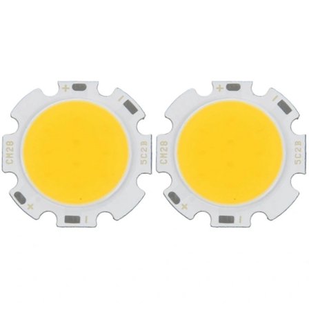 2x 5W Chip Lys Runde Cob Super Lys Led Lys Led Lamper Varme Hvide Dc15-17v