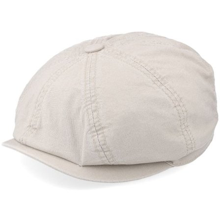 Stetson - Vit flatcap Keps - Hatteras Delave Organic Cotton Beige @ Hatstore