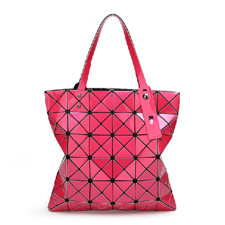 Damer Kvinner Japansk Issey Miyake Geometri Tote Vesker Håndveske Lingge Veske Reise piece of red