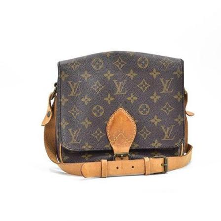 Louis Vuitton Vintage, Pre-owned Monogram Cartouchiere PM Bruin, Dames, Maat:ONE Size,Canvas