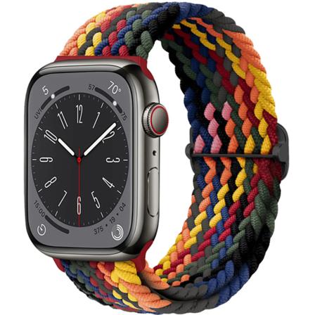 För Apple watch band 44mm 40mm 45mm 49mm 41mm 45 mm correa Flätat Solo Loop armband iWatch series 8 9 3 se 5 6 7 Ultra 2 Strap rainbow gray